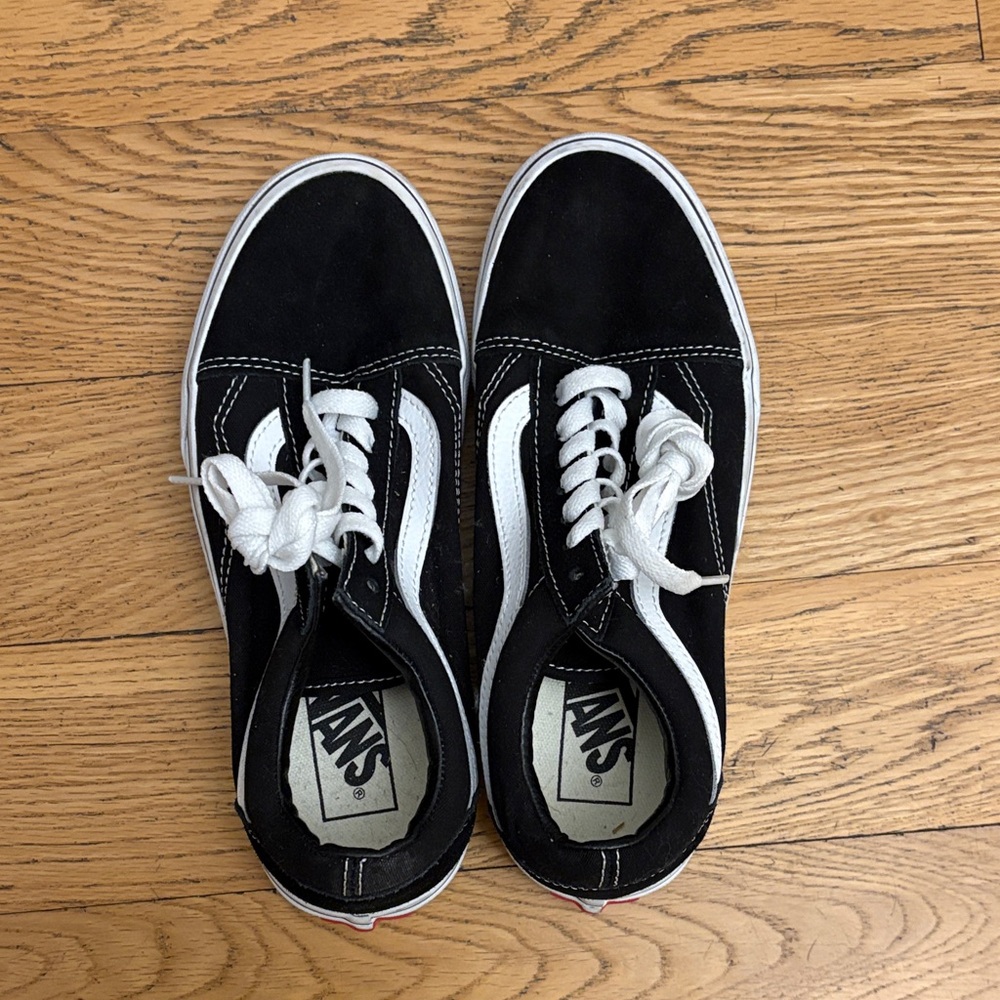 Vans Women’s Classic Black and White Sneakers
